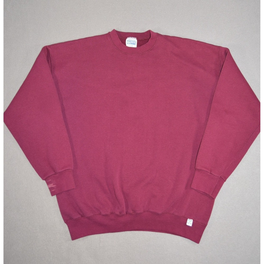 Vintage Discus Athletic Sweatshirt Mens XL Maroon Blank Crewneck Made in USA